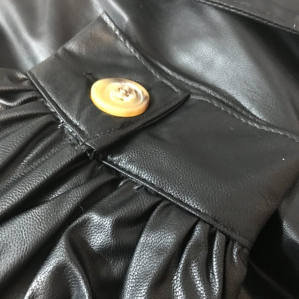 Who What Wear Belted Faux Leather Blazer Black - Picture 6 of 8